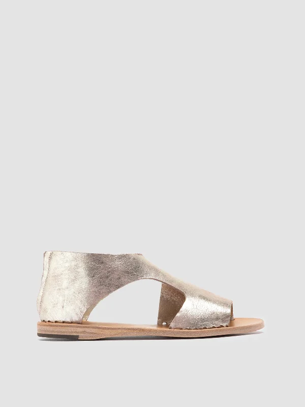 ITACA 047 - Platinum Leather Sandals Athleisure Derby Style  