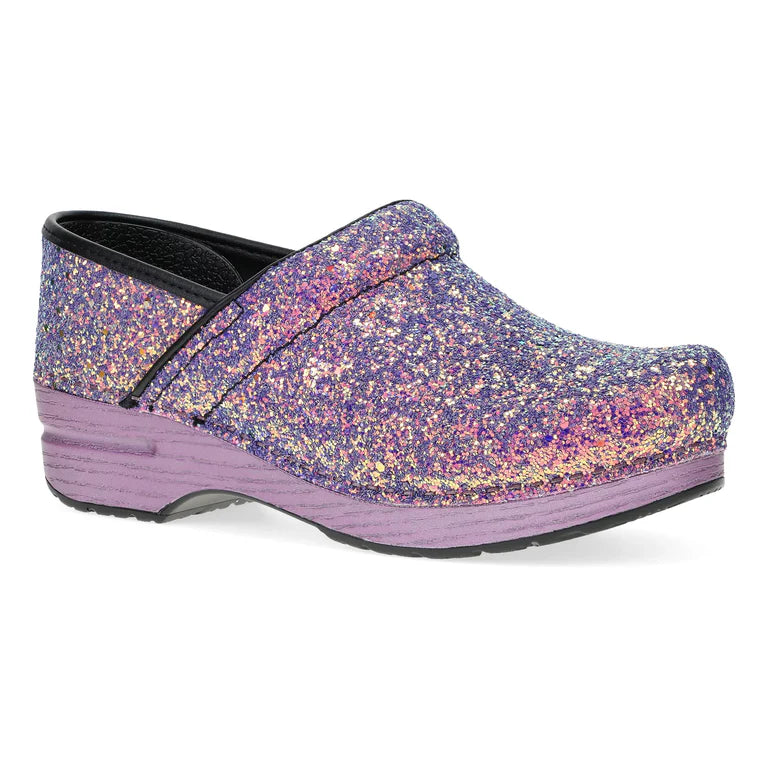 The Professional Clog in Lilac Glitter Patchwork Shoe Aesthetic  