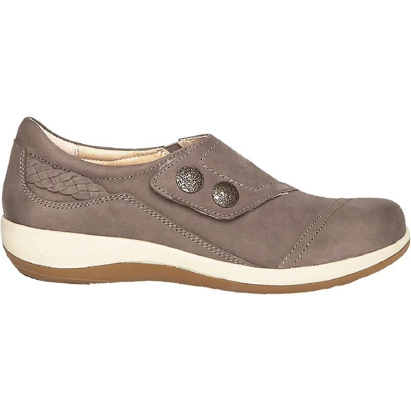 Women's Aetrex Karina Warm Grey Leather Quick - Dry Hiking Shoe Style   