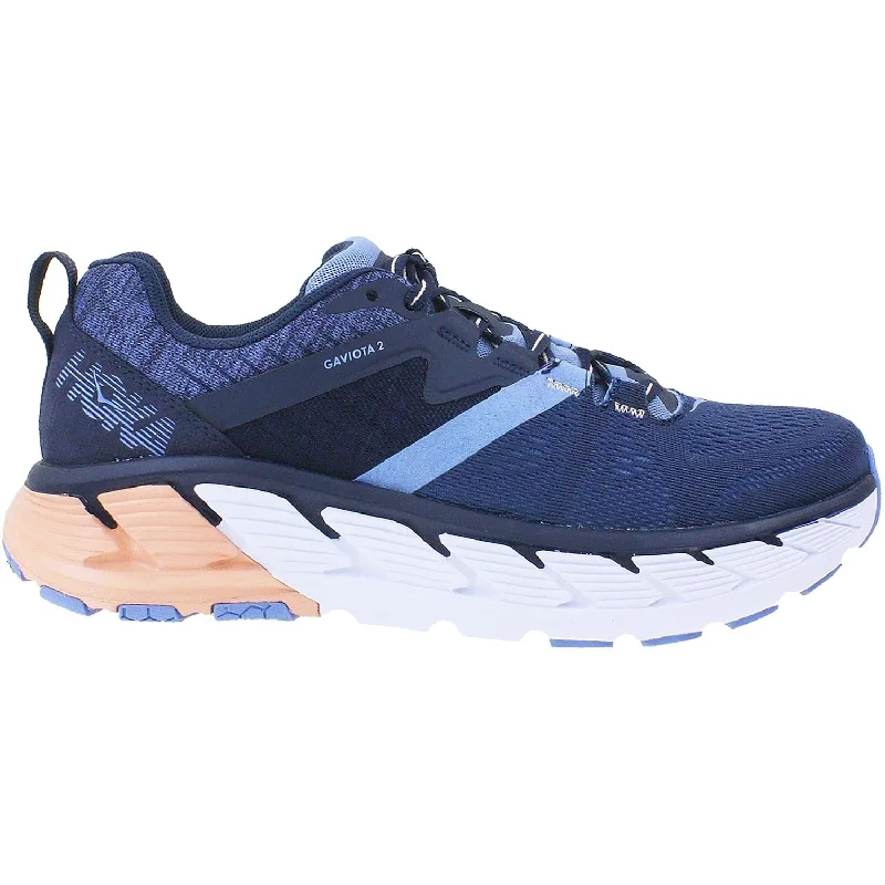 Women's Hoka One One Gaviota 2 Mood Indigo/Dusty Pink Mesh Quilted Shoe Design  