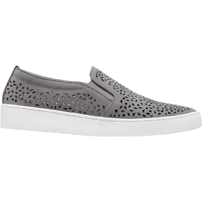 Women's Vionic Midi Perf Grey Leather Casual Loafer Style          