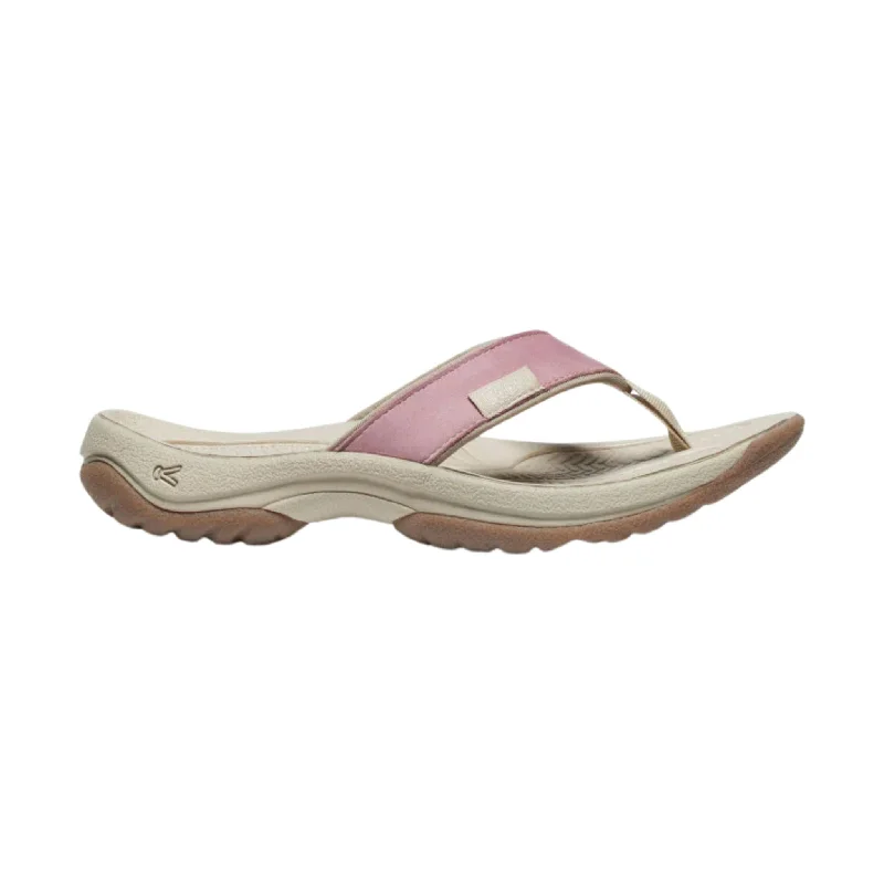 KEEN Women's Kona Leather Flip Flop - Nostalgia Rose/Plaza Taupe Athleisure Derby Style  