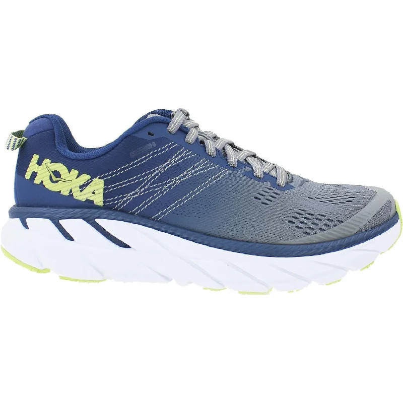 Women's Hoka One One Clifton 6 Ensign Blue/Wild Dove Mesh Edwardian Shoe Look  