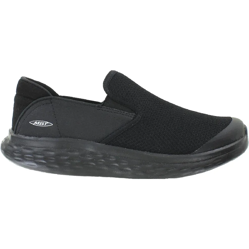 Women's MBT Modena Slip-On Black/Black Mesh Embroidered Cowboy Boot Design  