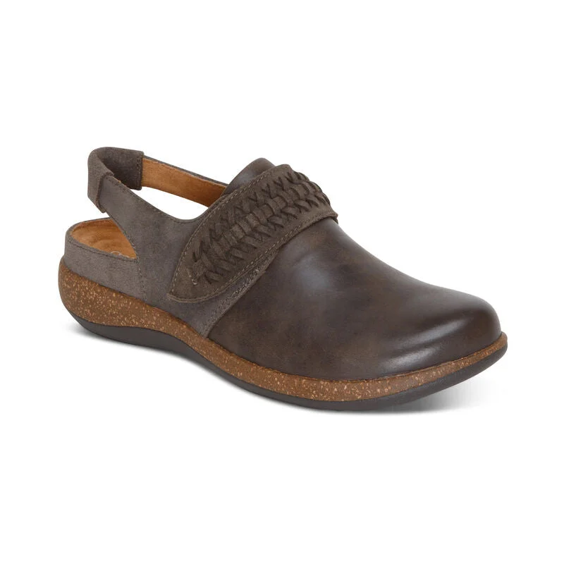 Leni Slingback Clog in Iron Tassel Driving Shoe Look 