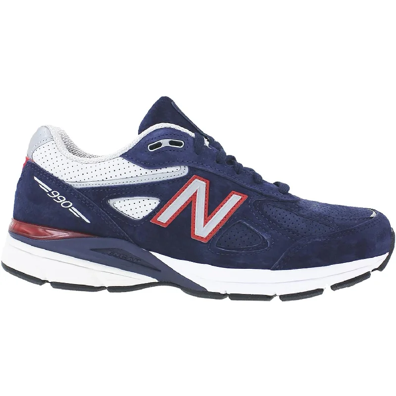 Men's New Balance M990BR4 Running Shoes Pigment/Red Suede Brogue Oxford Aesthetic 
