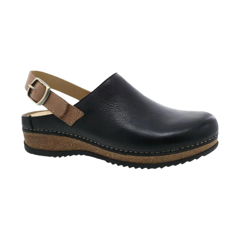 Dansko Women's Marrin Shoe - Black Waxy Milled Loose - Fit Slipper Style  
