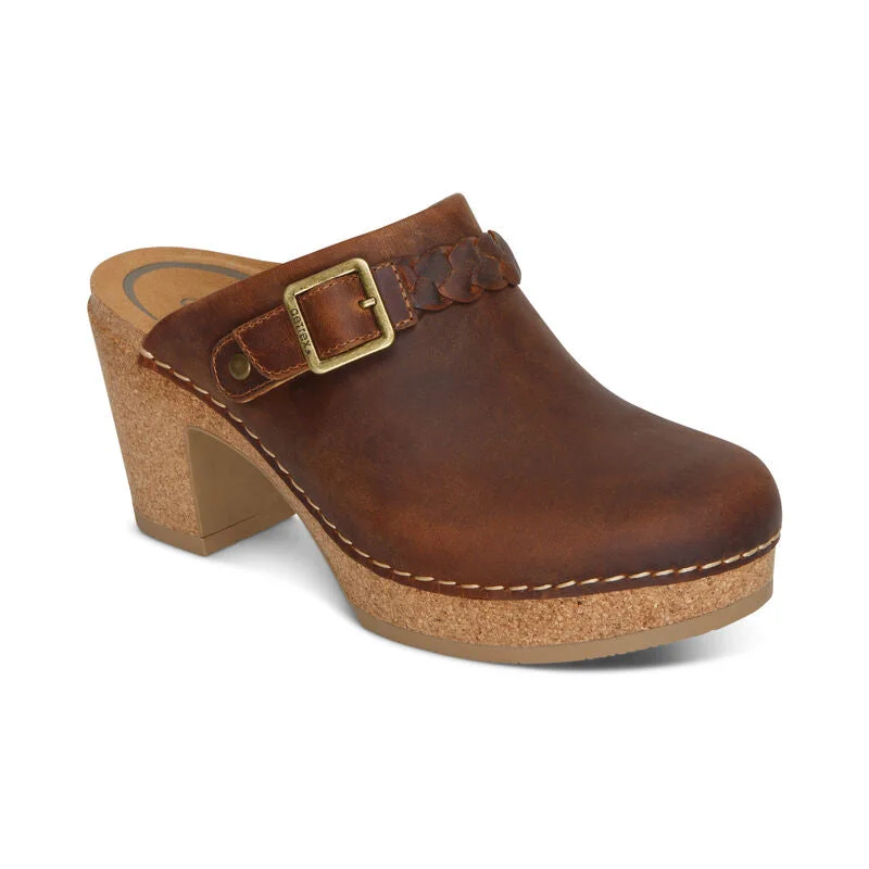 Corey Heeled Clog in Brown CLOSEOUTS Tech - Inspired Sneaker Look  
