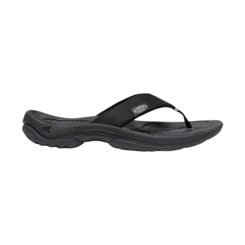 KEEN Women's Kona Leather Flip Flop - Black/Vapor Upcycled Shoe Look  