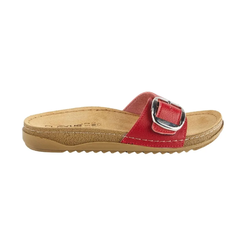 Flexus Women's Baronca Sandal - Red Single - Buckle Monk Look  