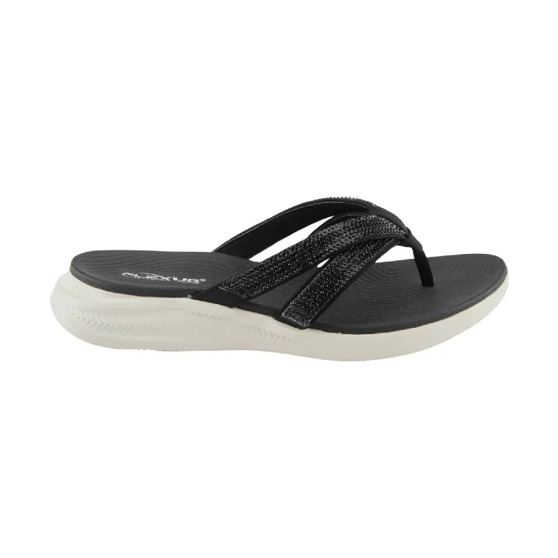 Flexus Women's Ashine Sandals - Black British Gentleman Oxford Style  