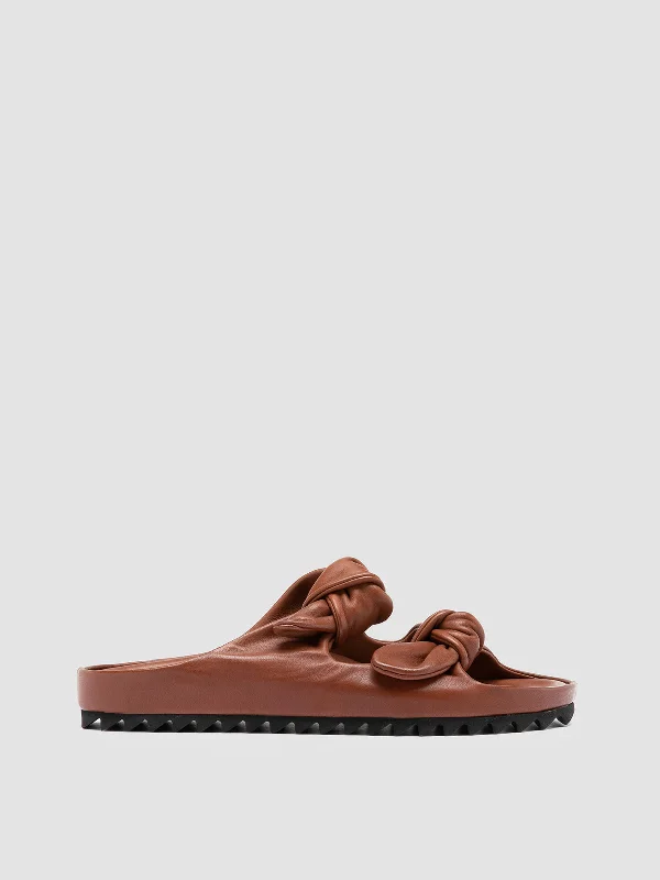 PELAGIE 010 - Brown Leather Sandals Suede Desert Boot 
