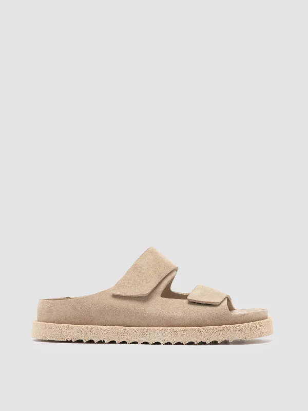 SANDS 105 - Ivory Suede Slide Sandals Casual Loafer Style          