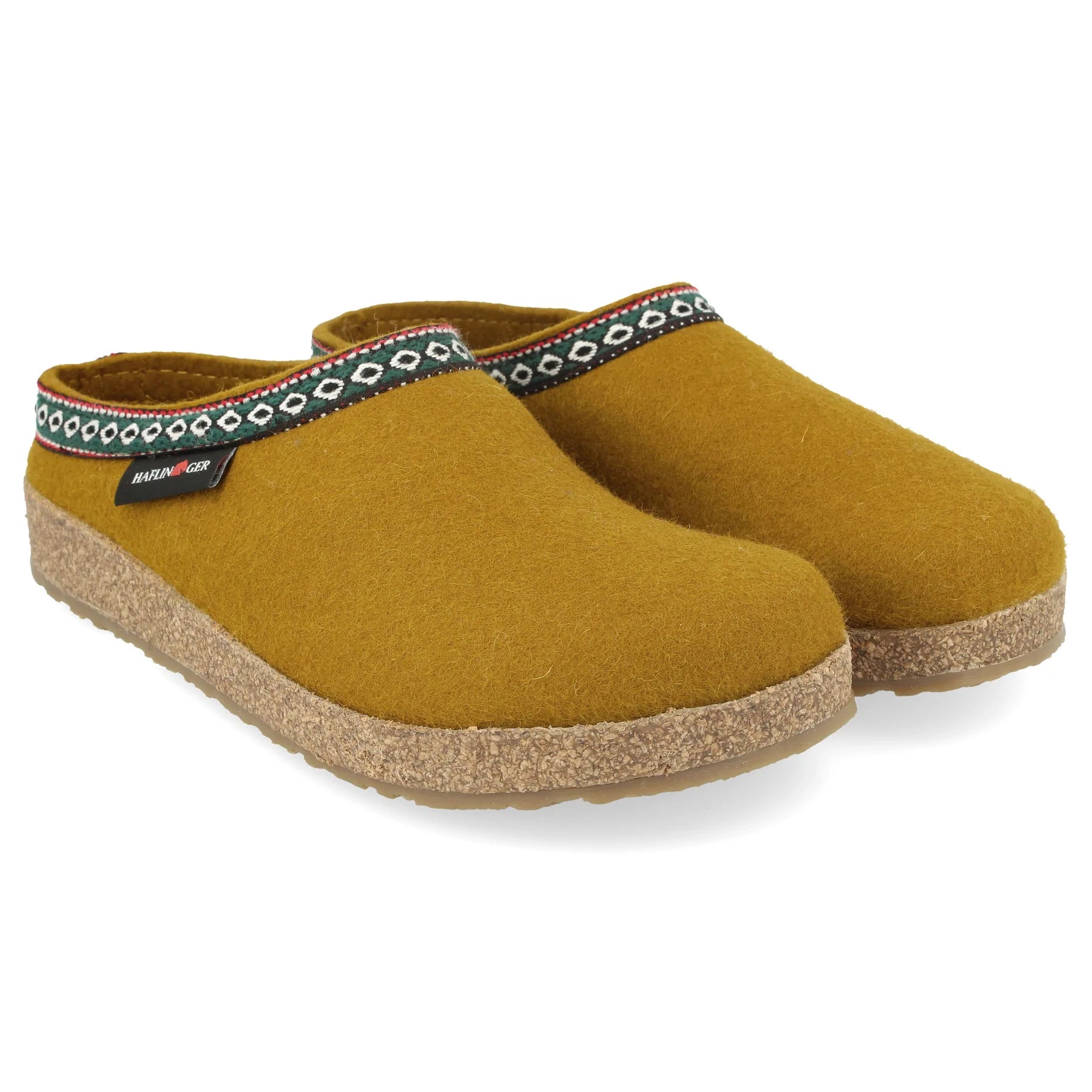 Classic Boiled Wool Clog "Gizzy" in Mustard Hiking Boot Durability Style  