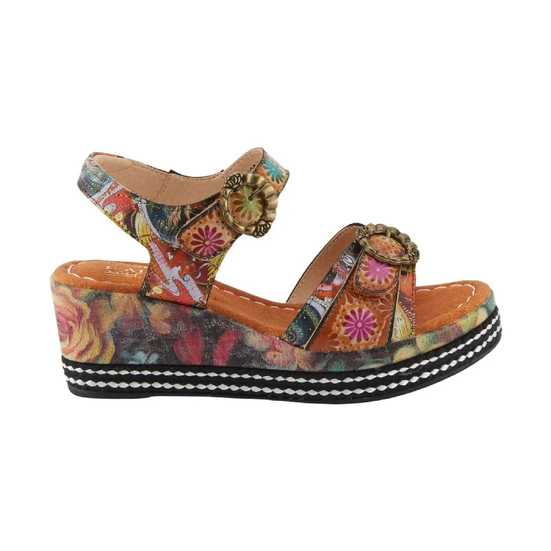Spring Step L'Artiste Women's Flavour Sandals - Camel Multi Hemp - Material Shoe Style  