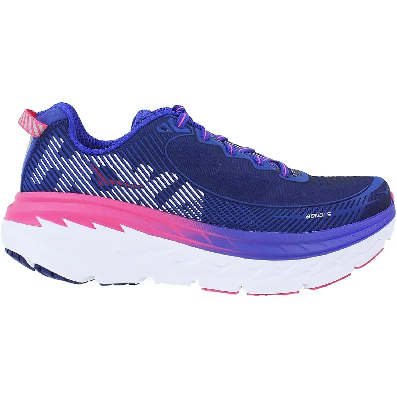 Women's Hoka One One Bondi 5 Blueprint/Surf The Web Mesh Retro Plimsoll Style  