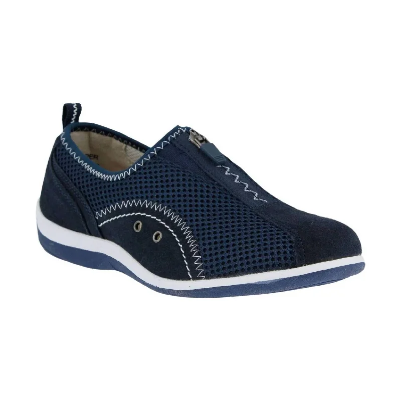 Spring Step Women's Racer Shoes - Navy Metallic Trim Shoe Design  
