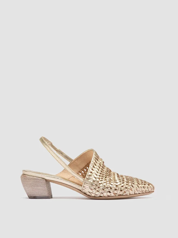 SALLY 032 Platino Opaco - Platinum Slingback Sandals Loose - Fit Slipper Style  