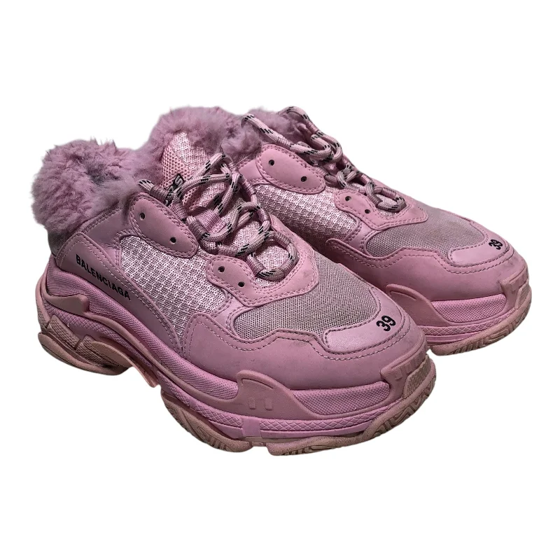 BALENCIAGA/Low-Sneakers/US 9/PNK/FUR INSOLE Inflatable Shoe Look 