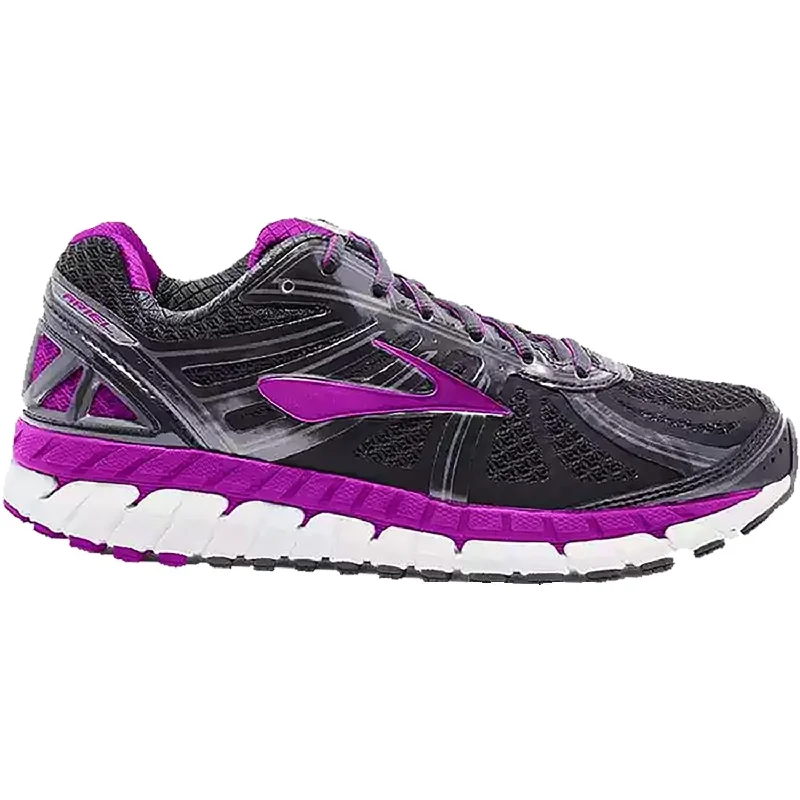 Women's Brooks Ariel 16 Anthracite/Purple Cactus Flower Mesh Tassel Driving Shoe Look 