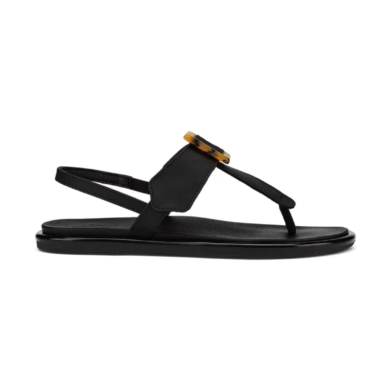 Olukai Women's Lait Bar Sandal - Black Upcycled Shoe Look  