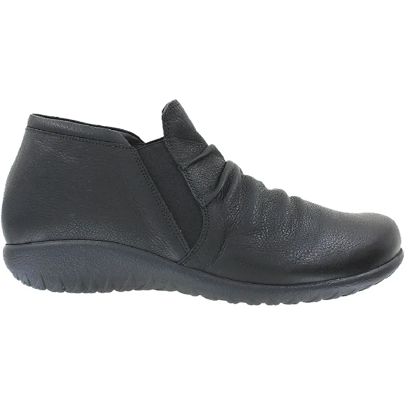 Women's Naot Terehu Soft Black Leather Lightweight Tennis Sneaker Look  