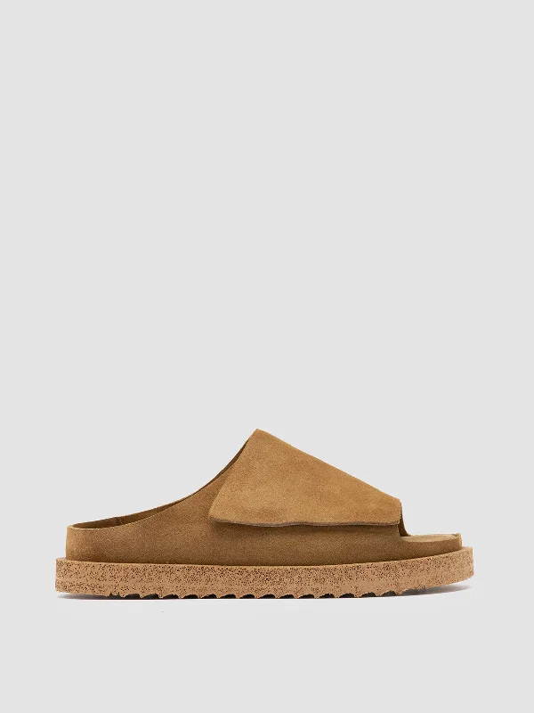 SANDS 106 - Brown Suede Slide Sandals Waterproof Hiking Boot Design  
