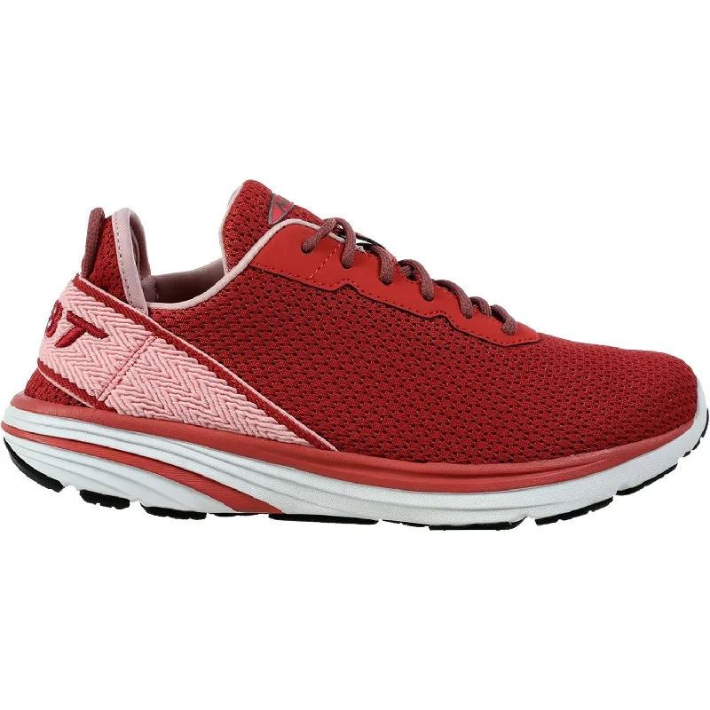 Women's MBT Gadi Mineral Red Mesh Checkered Shoe Pattern Look  