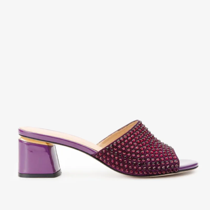 The Ailano Purple Glitter Leather Women Sandal Chunky Platform Sneaker Style  