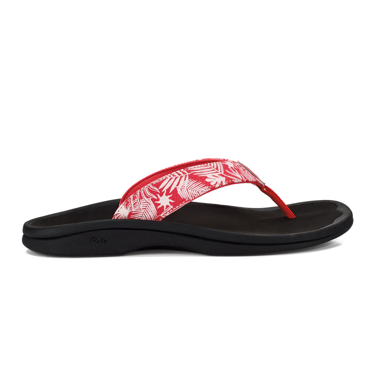 Women's Olukai 'Ohana Color: Lehua Flower / Onyx Lightweight Tennis Sneaker Look  