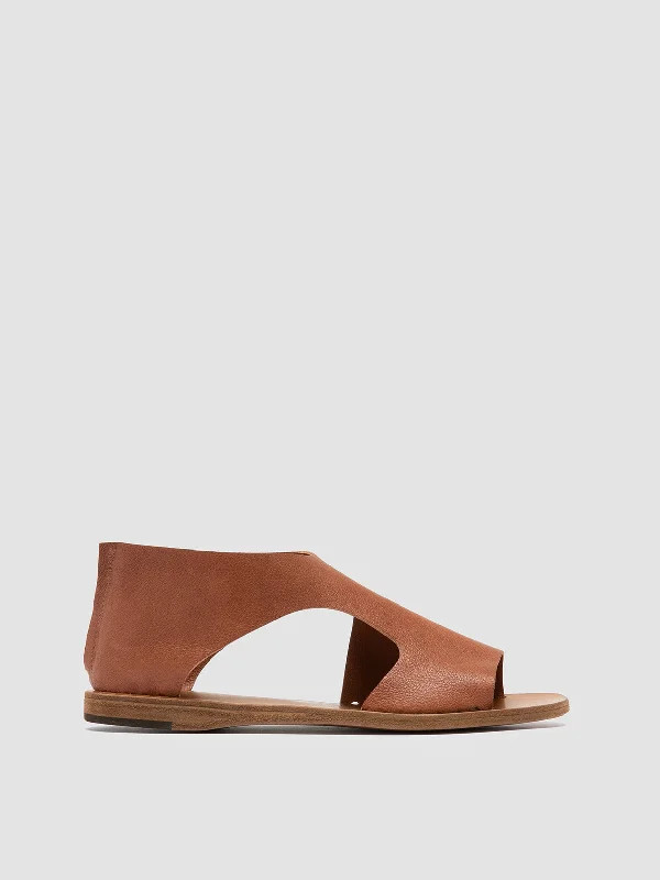 ITACA 047 - Brown Leather Sandals Mod Oxford Design  