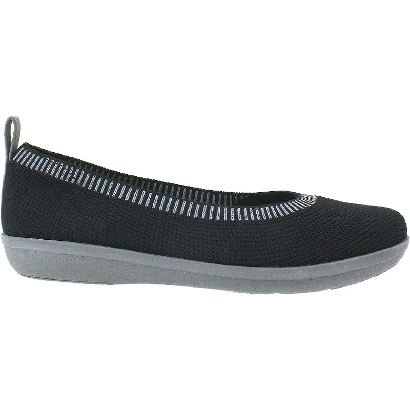 Women's Clarks Cloudsteppers Ayla Paige Black Knit Textile Skateboarding Sneaker Style  