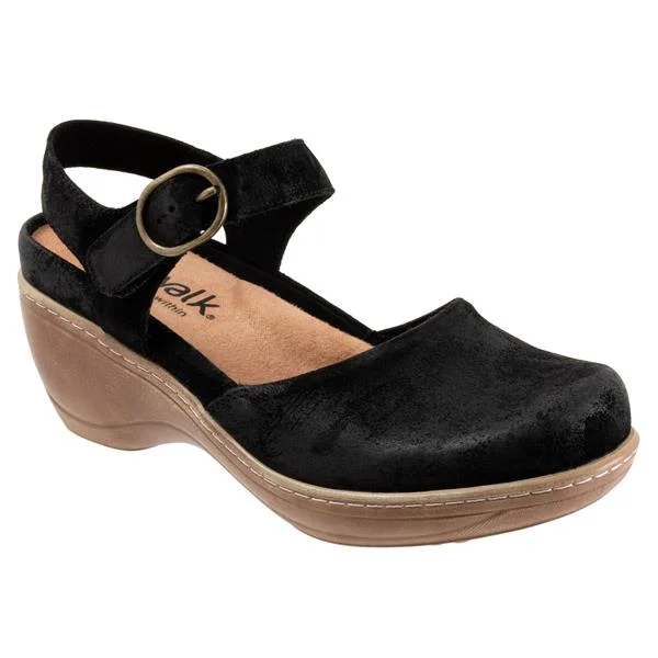 Mabelle Black Suede Inflatable Shoe Look 