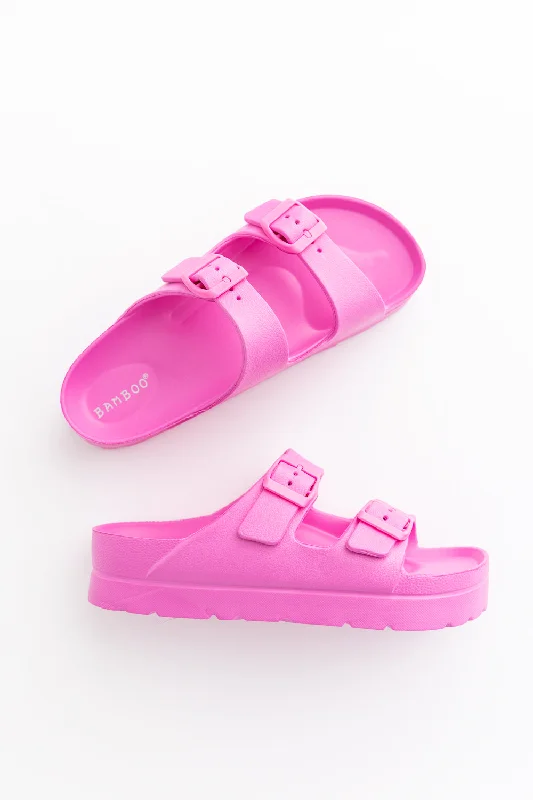 Glee Fuchsia Slide Sandal Beach Style  