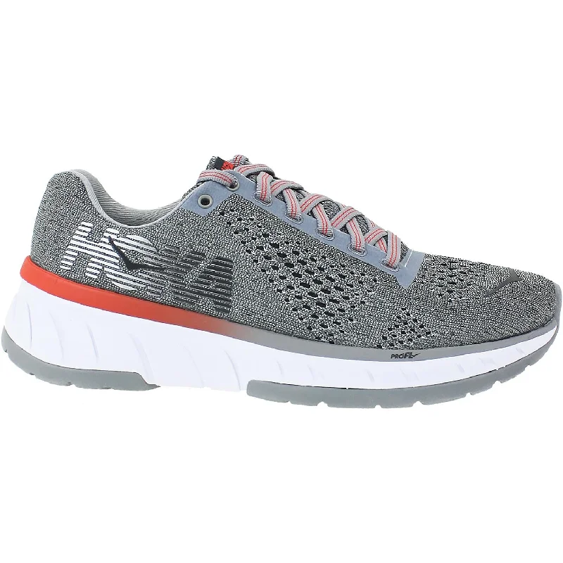Women's Hoka One One Cavu Lunar Rock/Black Mesh Distressed Leather Shoe Style  