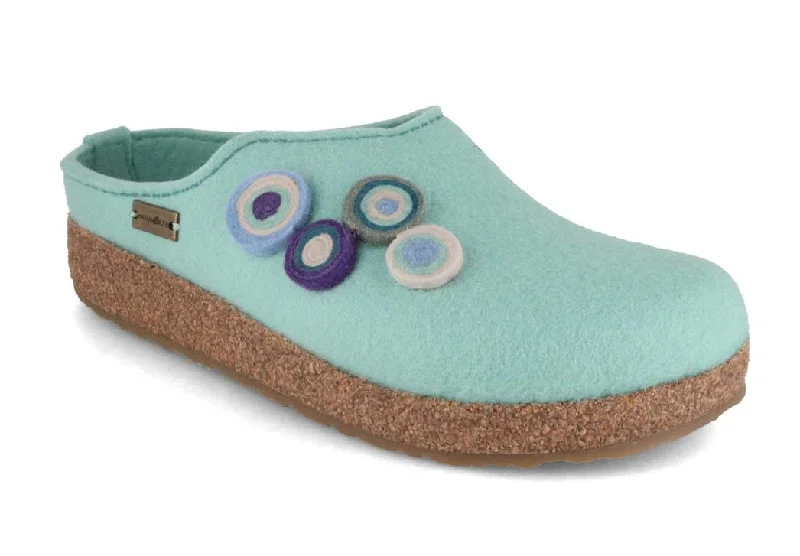 Classic Boiled Wool Clog "Chloe" in Peppermint Monochromatic Shoe Look  