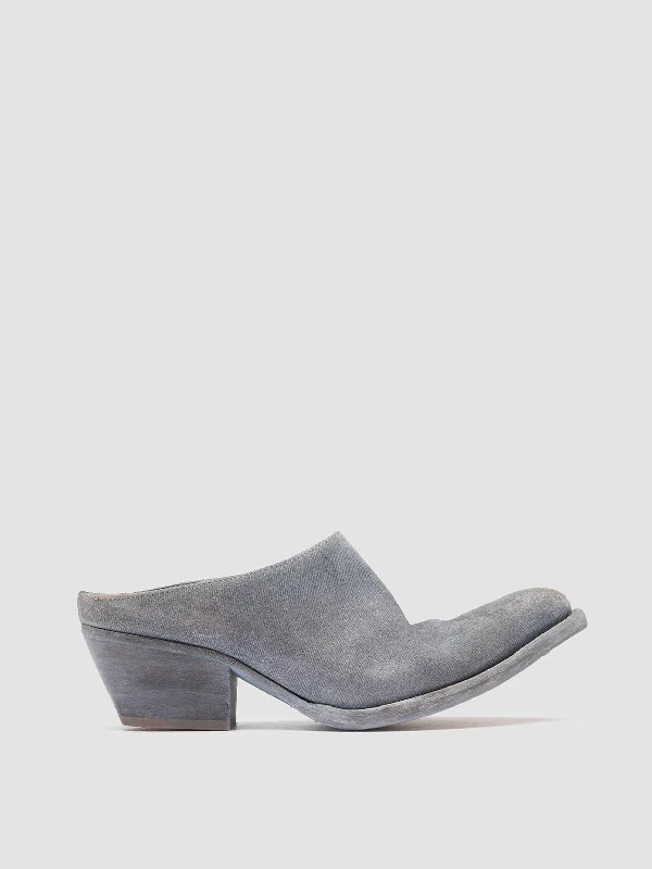 WANDA DD 101 - Blue Suede Mule Sandals Casual Loafer Style          