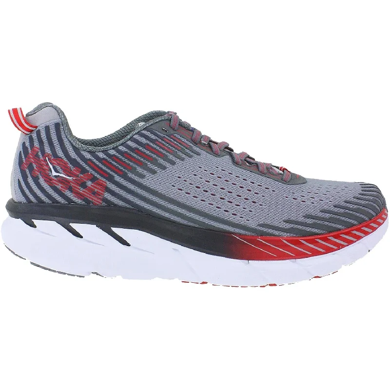 Men's Hoka One One Clifton 5 Alloy/Steel Gray Mesh Buckle -