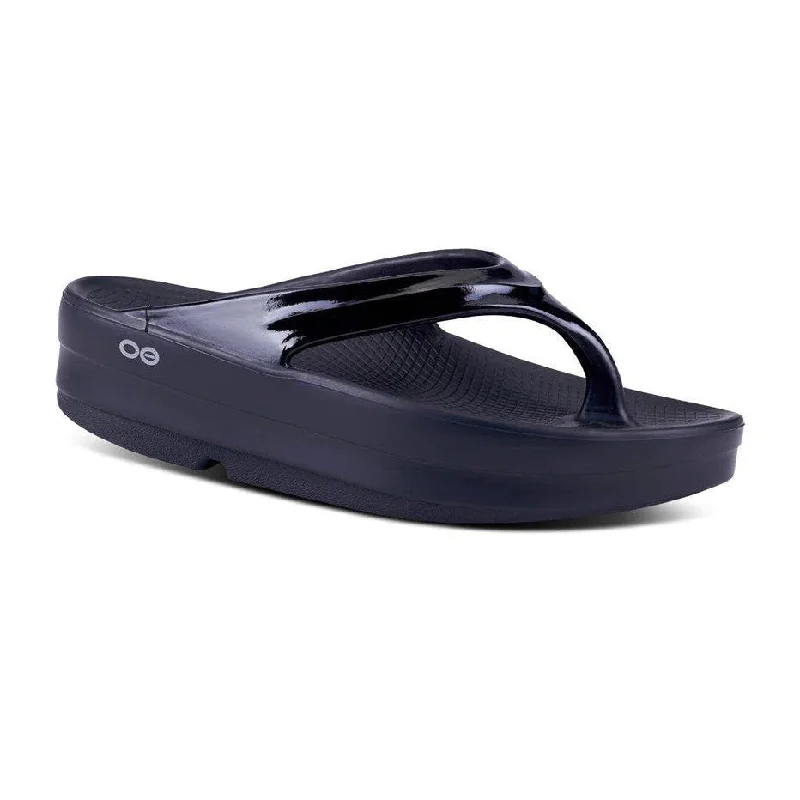 Oofos Women's OOmega OOlala Thong Sandal Combat - Inspired Military Boot Look  
