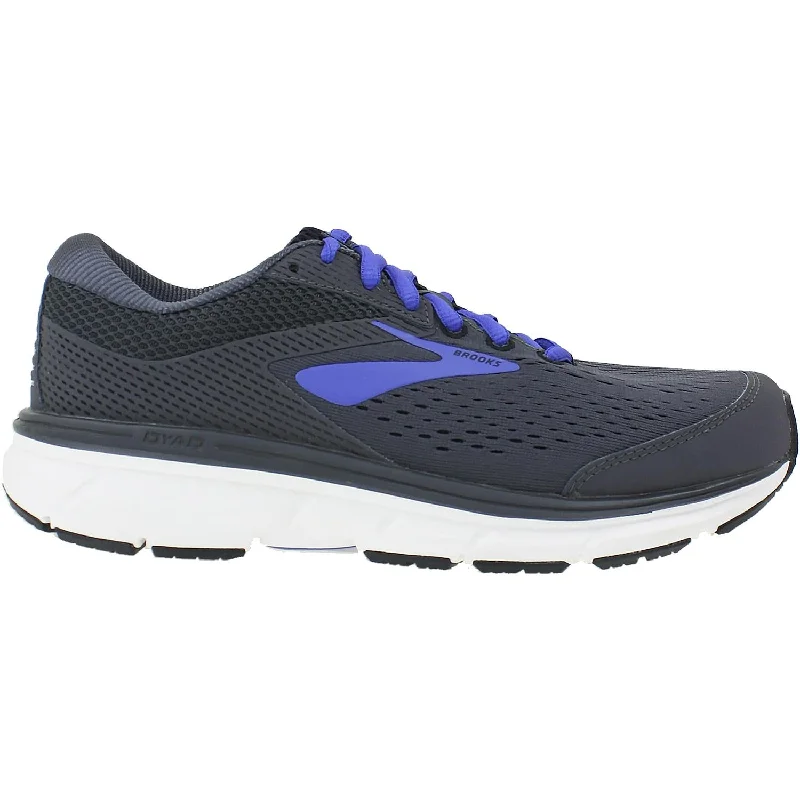 Women's Brooks Dyad 10 Black/Ebony/Blue Mesh British Gentleman Oxford Style  
