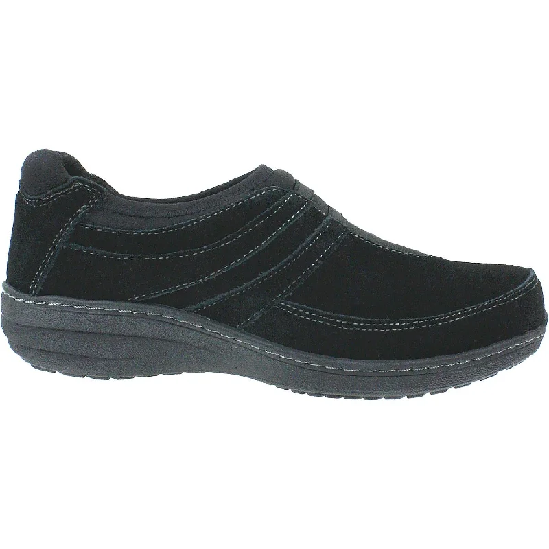 Women's Aetrex Kimber Black Suede Patchwork Shoe Aesthetic  