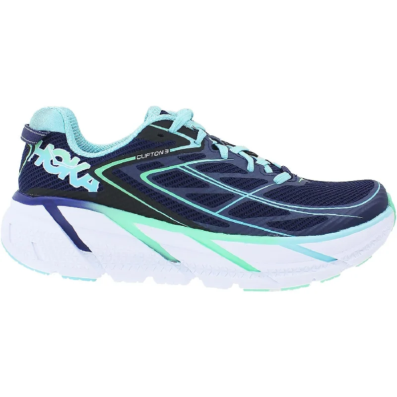 Women's Hoka One One Clifton 3 Medieval Blue/Spring Bud Mesh Ivy League - Inspired Derby Look 