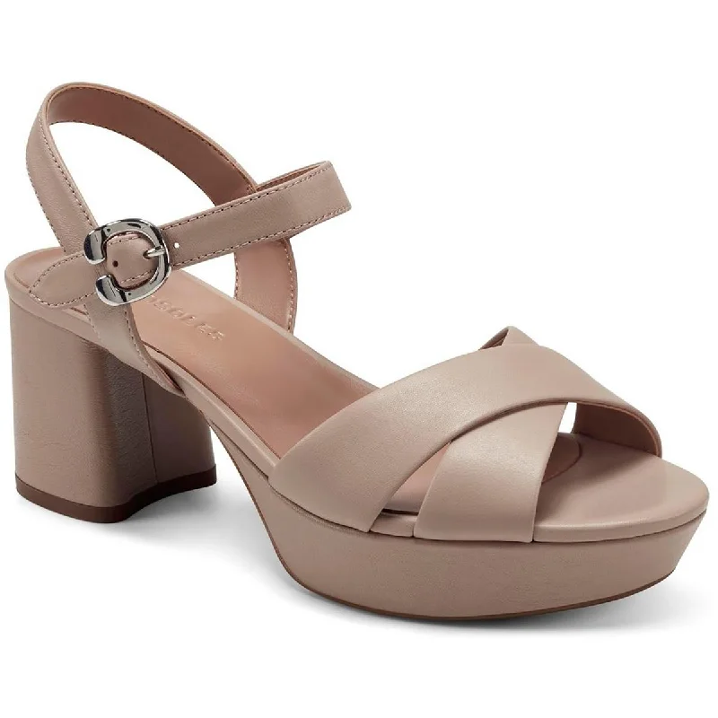 Aerosoles Womens Cosmos Comfort Insole Criss-Cross Block Heels Inflatable Shoe Look 
