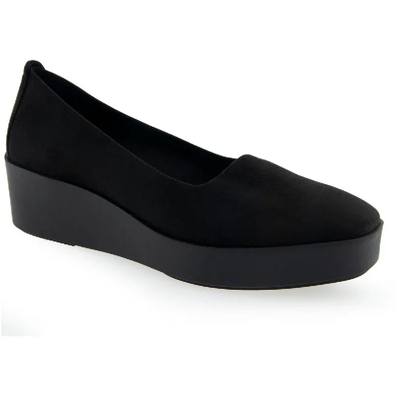 Aerosoles Womens COWLEY Faux Suede Round toe Wedge Heels Bespoke Shoe Aesthetic 