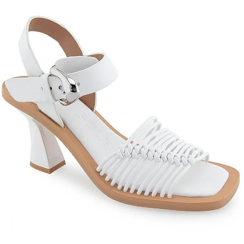 Aerosoles Womens CREW Faux Leather Square toe Strappy Sandals Aesthetic  
