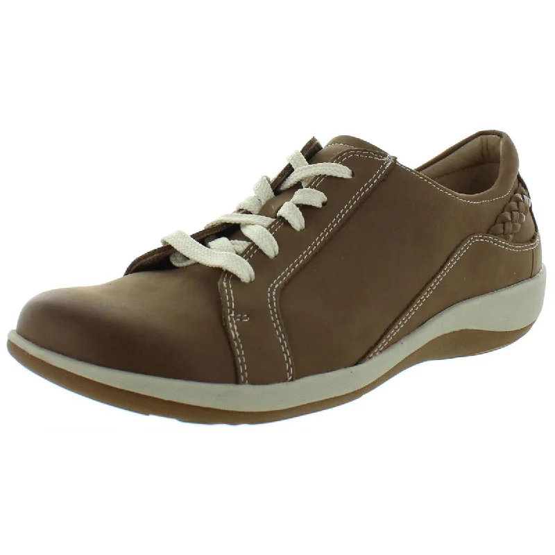 Aetrex Womens Dana Leather Comfort Sneakers Art Deco - Inspired Shoe Look  