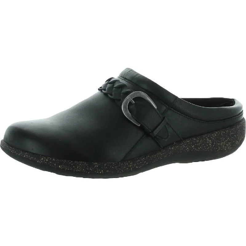 Aetrex Womens Libby Leather Slip On Clogs Lightweight Tennis Sneaker Look  
