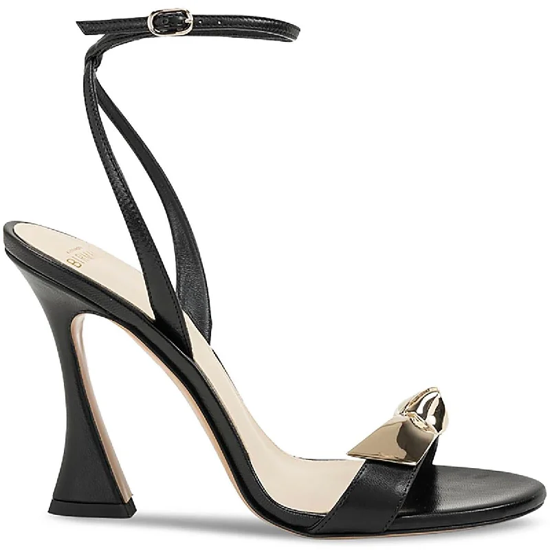 Alexandre Birman Womens Leather Adjustable Heels Distressed Leather Shoe Style  