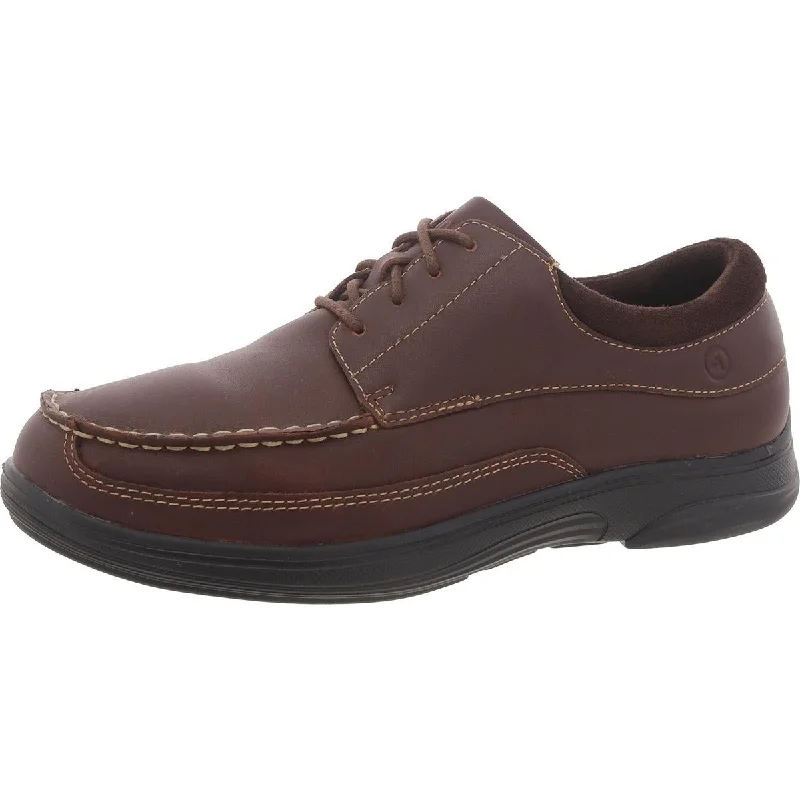 Anodyne Mens Leather Lace Up Loafers Checkered Shoe Pattern Look  