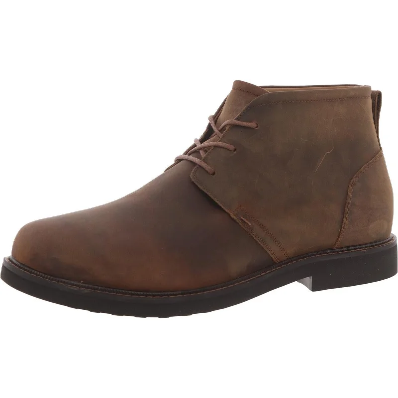 Apex Mens Chukka Leather Lace-Up Chukka Boots Performance Running Sneaker Look  